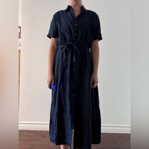 Wilfred Eleta Linen Dress - Navy